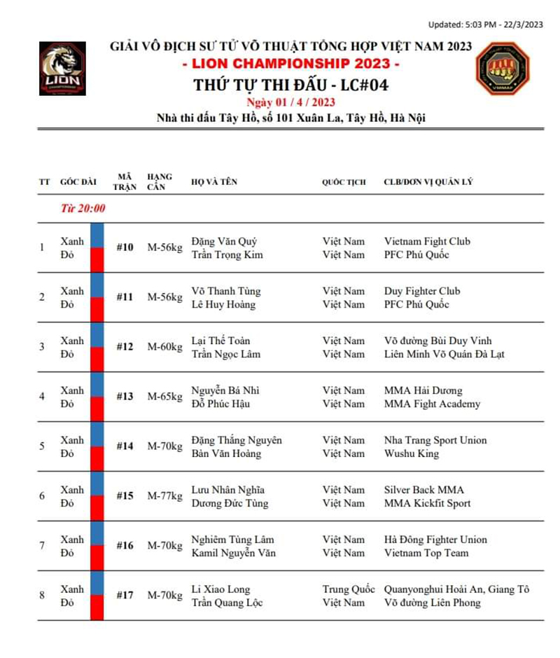 The latest Lion Championship 2023 schedule - Photo 2