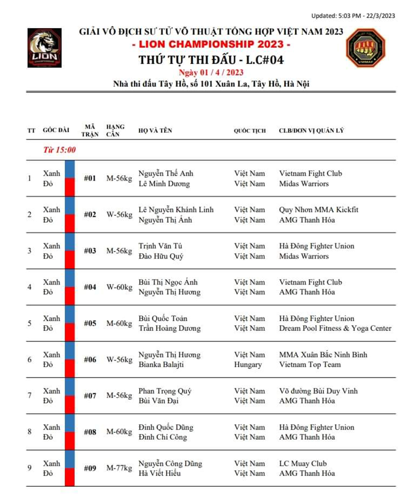 The latest Lion Championship 2023 schedule - Photo 1