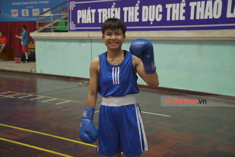 The opponent gave up when touching Thu Nhi, Nguyen Thi Tam in Boxing the Congress - Photo 2