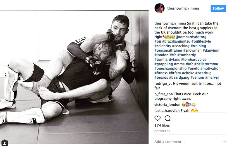 Actor Tom Hardy practices martial arts to prepare for the role of Venom - Photo 2