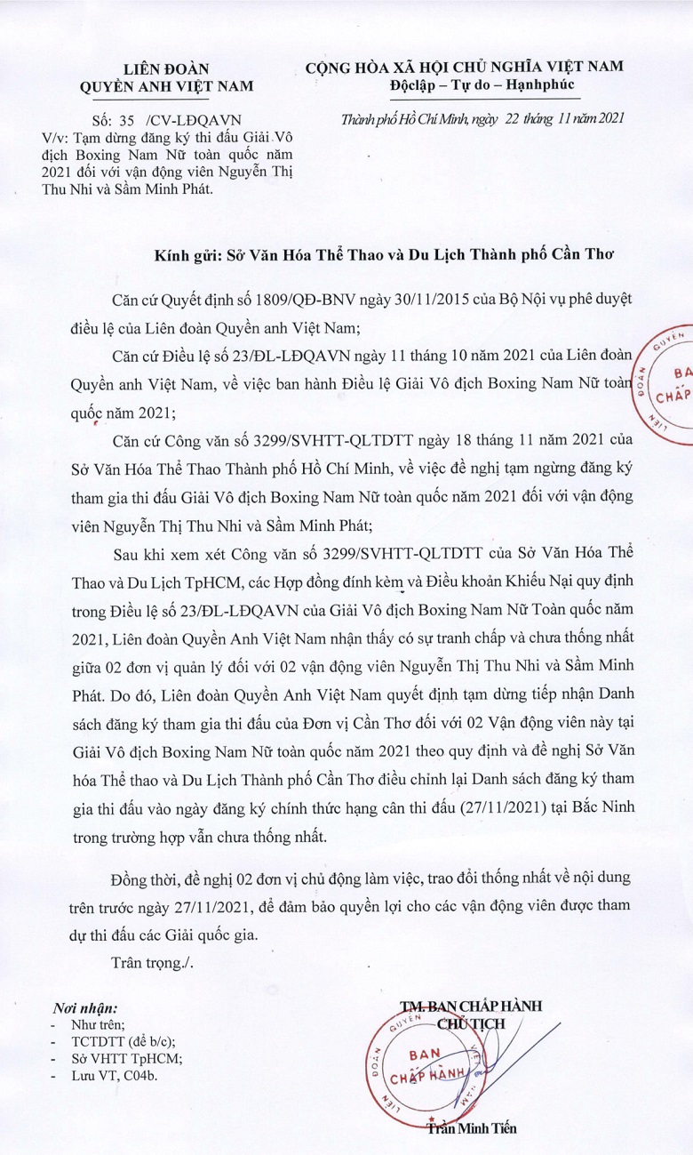 Thu Nhi boxer is not allowed to participate in the National Boxing 2021? - Photo 2