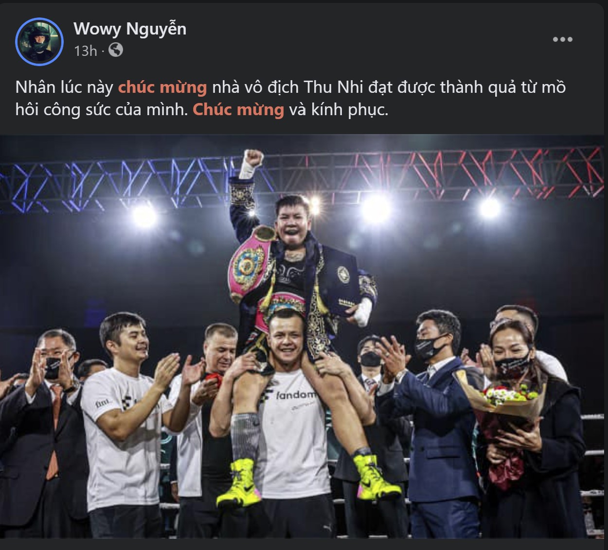 Vo Viet Village 'exploded' before the fiery victory of the new champion of Wbo Nguyen Thi Thu Nhi - Photo 4