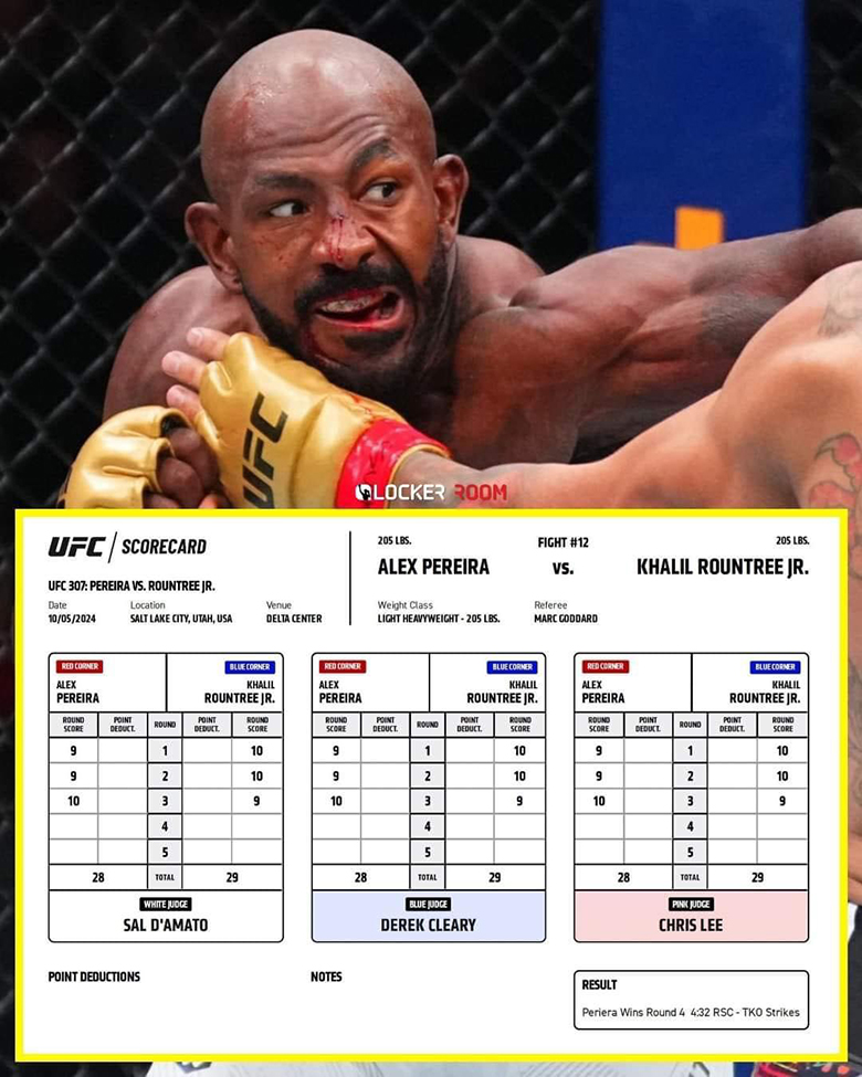 Khalil Rountree leads Alex Pereira before losing at UFC 307 - Photo 2