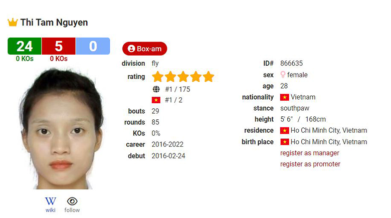 Nguyen Thi Tam ranked No. 1 on the world boxing chart - Photo 1