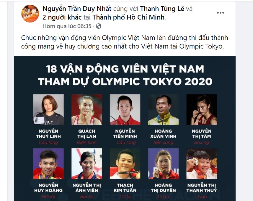 Nguyen Tran Duy Nhat wishes to the Vietnam Olympic sports team - Photo 1