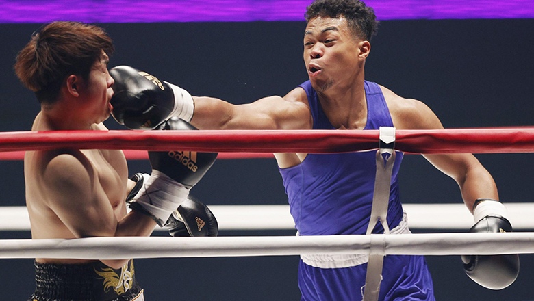 Japanese boxing boxing not the finals still win the ASIAD 19 because the opponent gave up - Photo 1