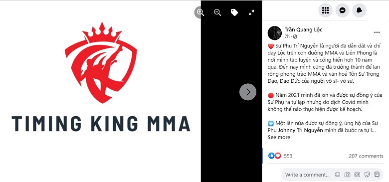 Tran Quang Loc established MMA Club after the Lion Championship championship - Photo 1