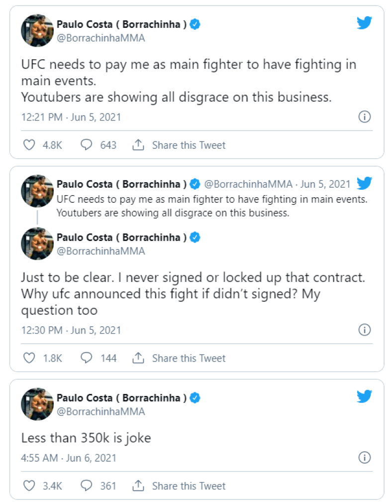 Dana White responded to Paulo Costa withdrawal and asked to increase remuneration: You should have opened a YouTube channel at the age of 13 - Photo 1