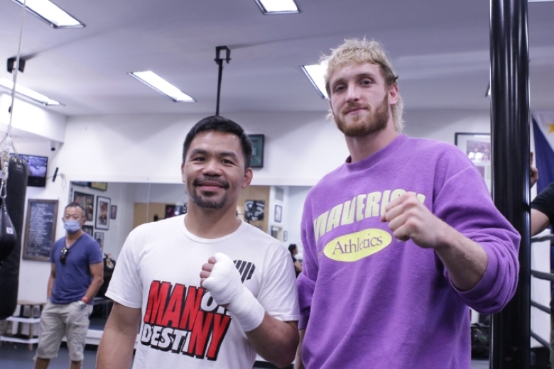 Logan Paul visit Manny Pacquiao's gym in the US, taking advantage of the opportunity to coffee Floyd Mayweather - Photo 2